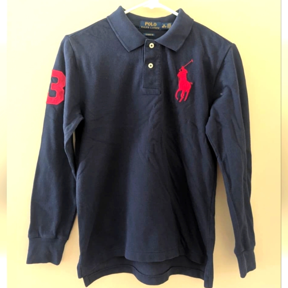 Ralph Lauren Big Horse Classic Fit Navy Polo ~ Sz 10/12